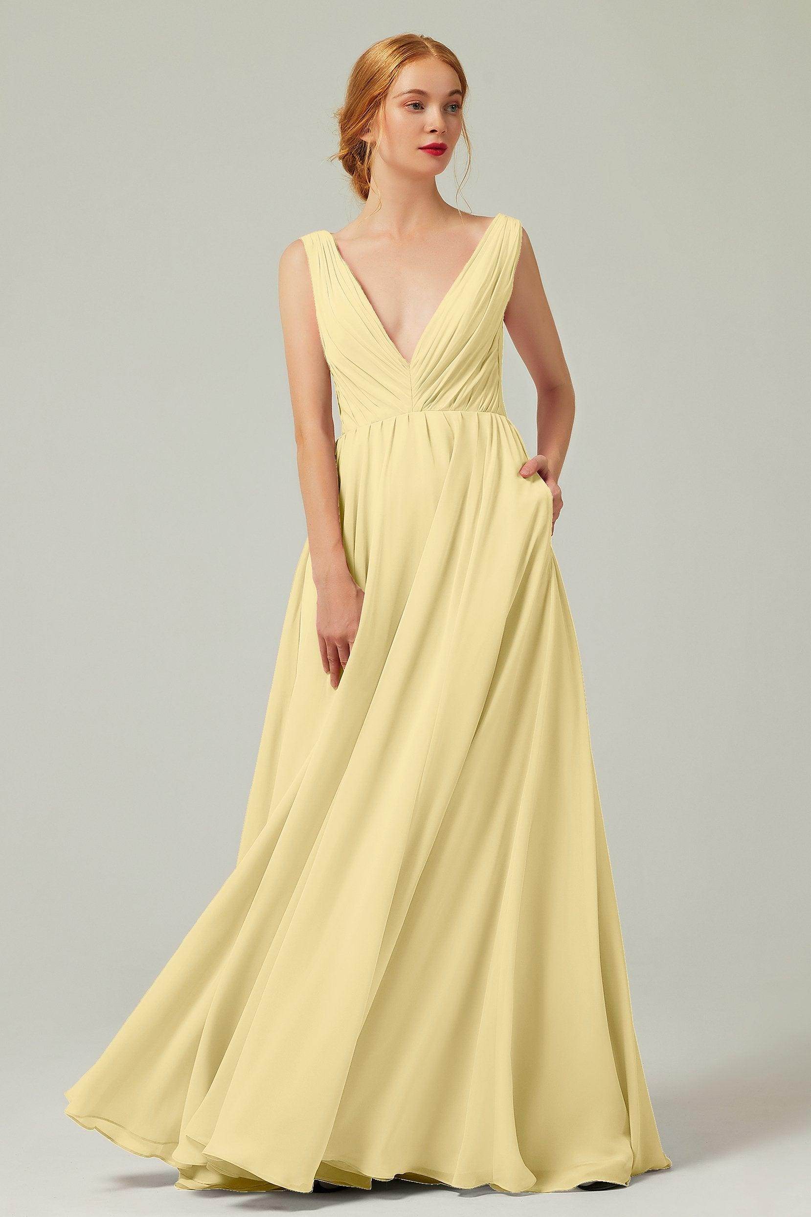 A-Line Floor Length Chiffon Bridesmaid Dress CB0245 - COCOMELODY
